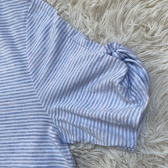 Loft Scoop Neck Striped Top ๐ Gray & White - Picture 10 of 16